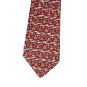 Metropolitan Museum of Art Men’s Silk Tie Red Geometric 59.5” Wide Tie New